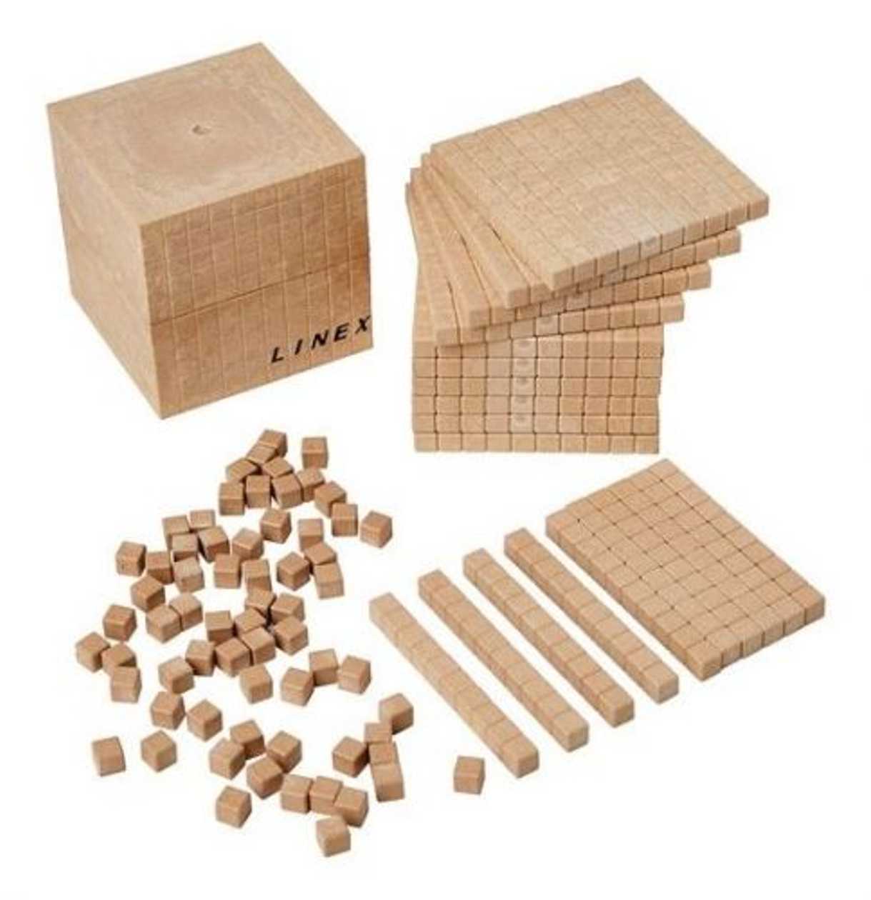 Base 10 System Set, Recycled Wood
