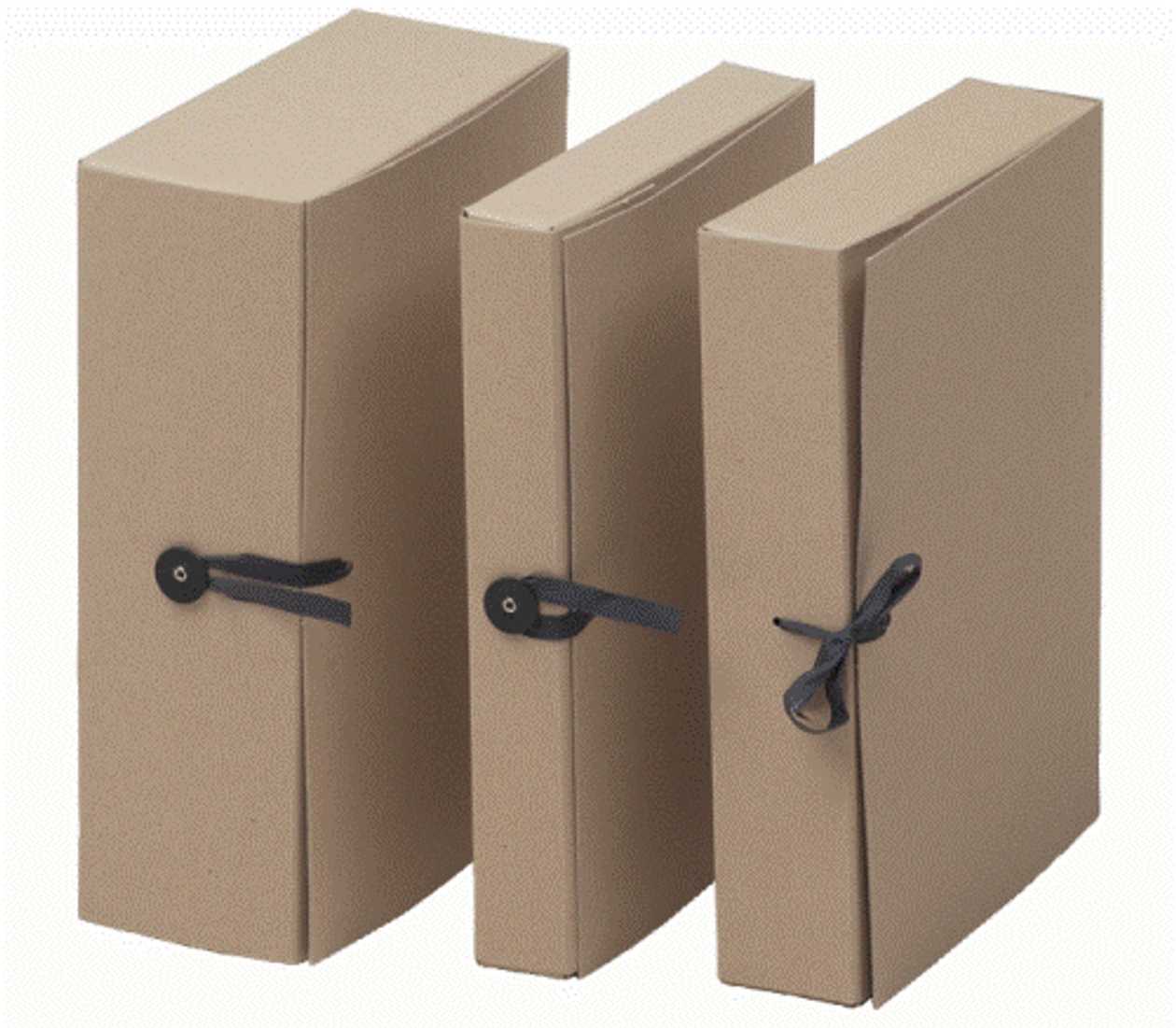 Archive Box/archive Covers A4 with Ribbon+button Fastening, Width 8 cm, Cardboard 650 gsm, Brown, Smlt