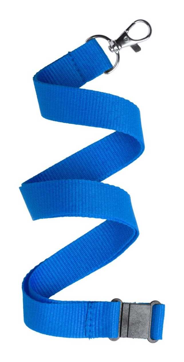 Lanyard Kappin 20X500 mm with Carabiner And Safety Fastening, Blue