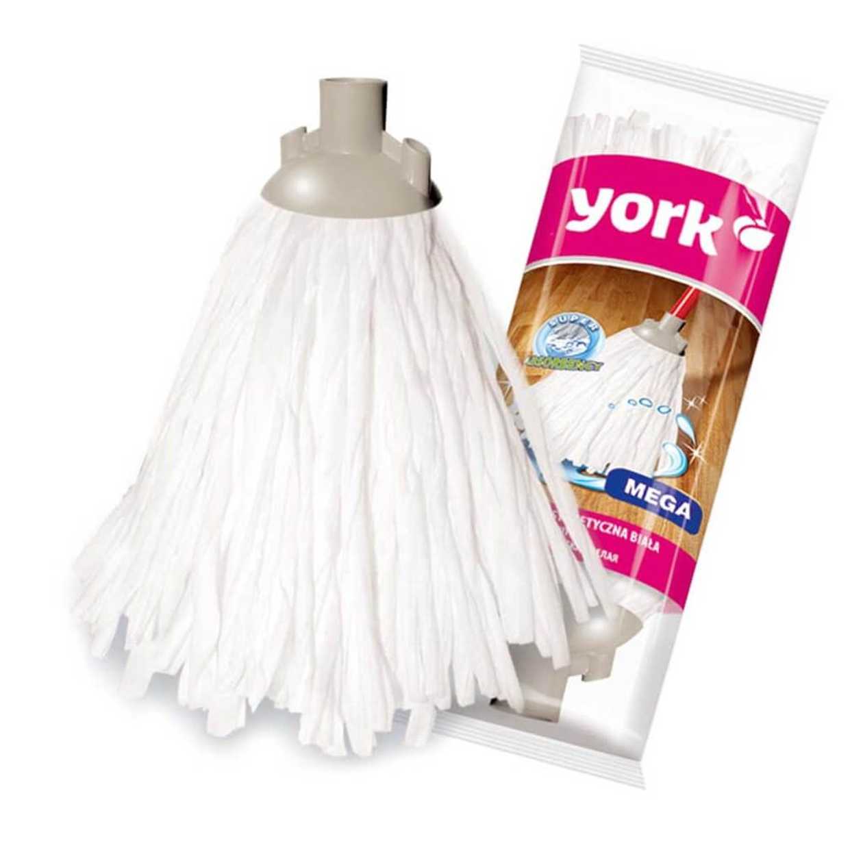 Spare Mop York Mega 200 g 25 cm (cotton Fringe, Machine Washable, White)
