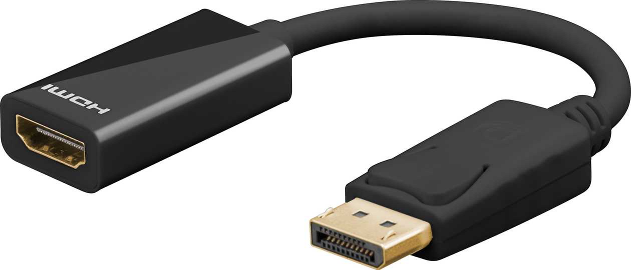 Adapter Cable goobay Displayport (M, Connector) To Hdmi (F, Type A Connector) Adapter Cable 1.2 67881 Üleminek, 4K@60Hz, 0.1M, Black