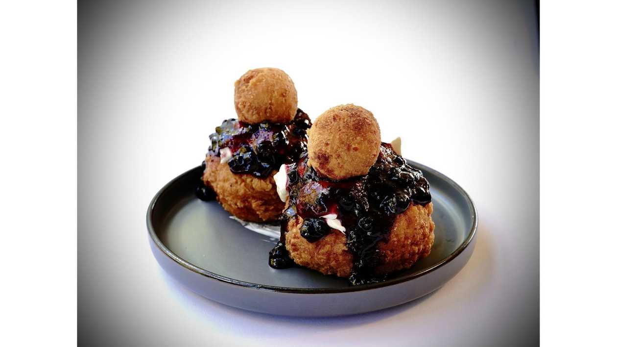 Papanasi with Sour Cream and Jam 2 Pieces