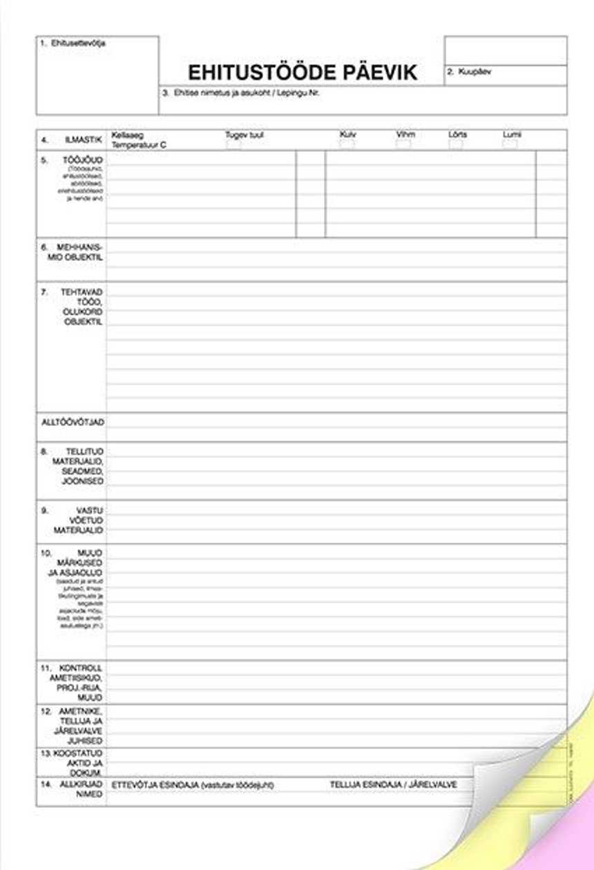Diary of Construction Works A4 3*25, Book