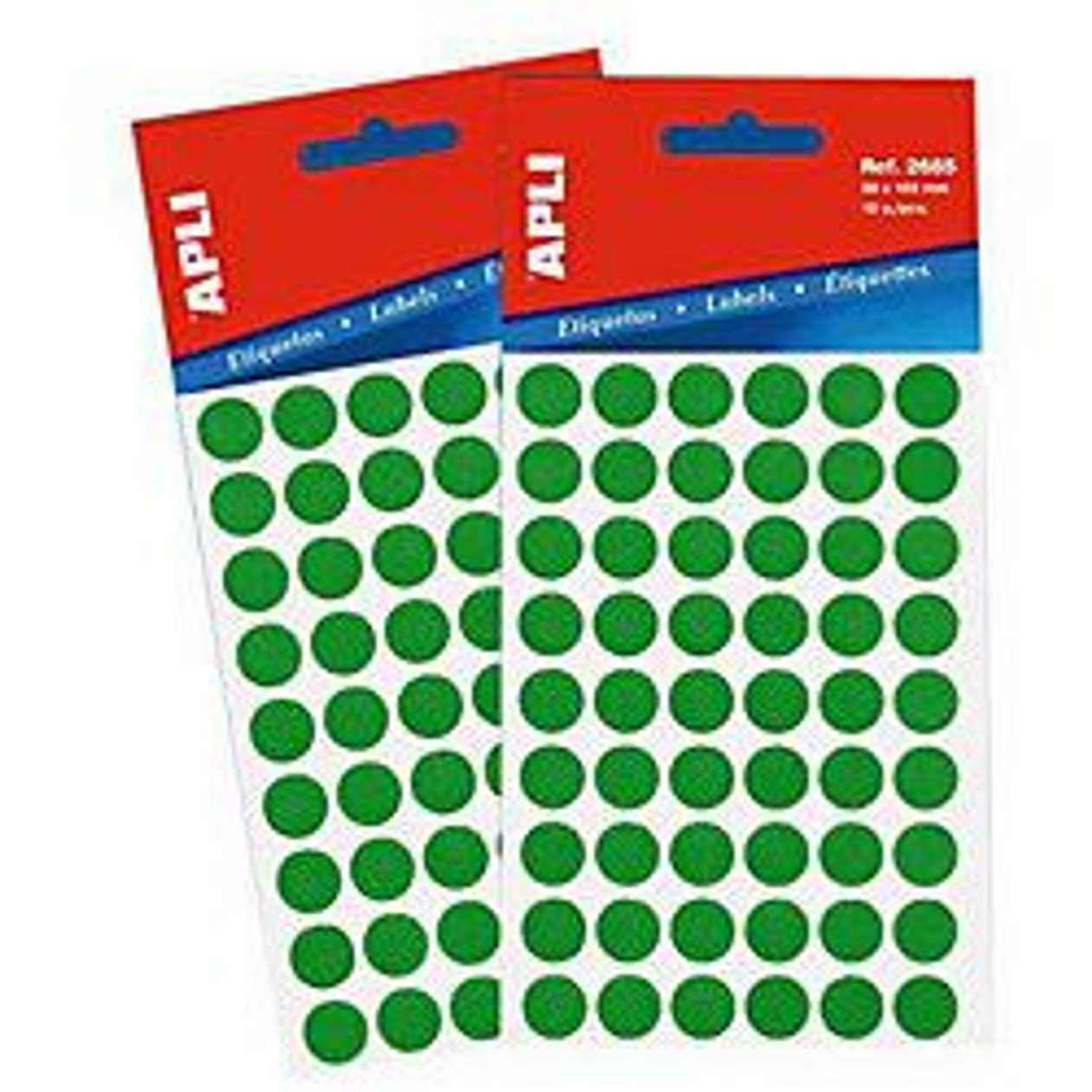 Label Round 10 mm green, Ref. 2054 315 pcs./p kg. Marking Point