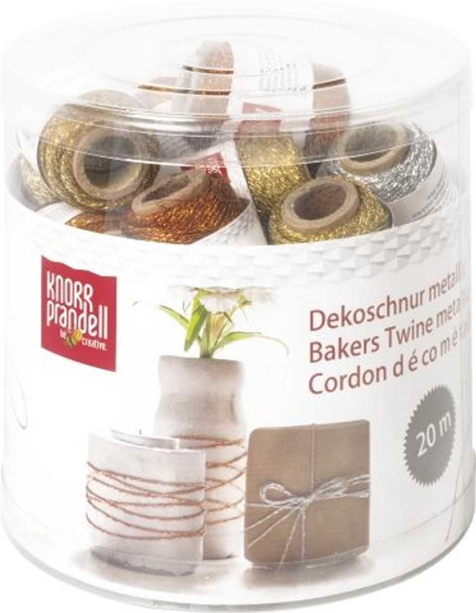 Decorative String Metallic, Different Colors, 20 m, Knorr-prandell