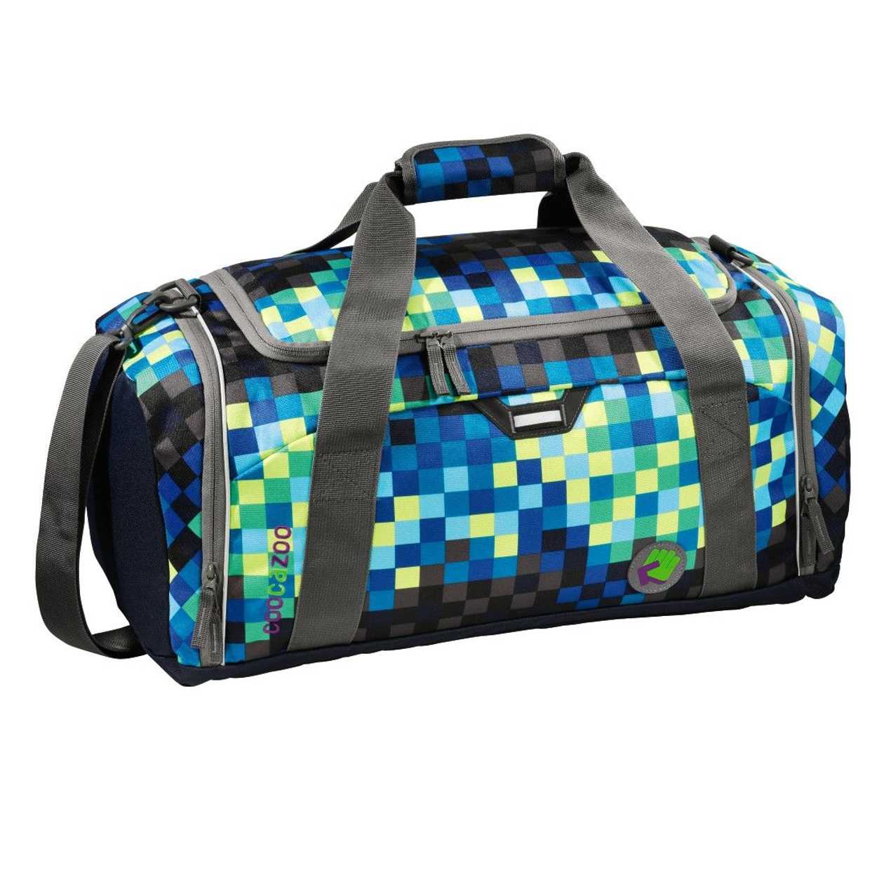 Coocazoo Sporterporter Deep Jungle Check, Green-yellow-blue Plaid Sports Bag Large