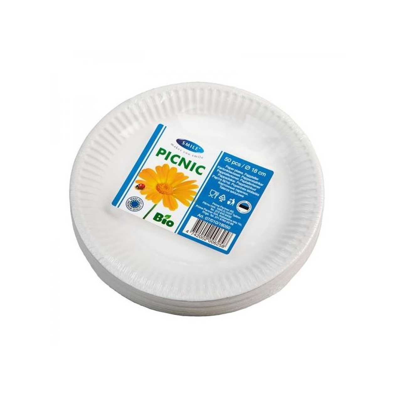 Paper Plate 18 cm, 50 pcs./Pk, Smile