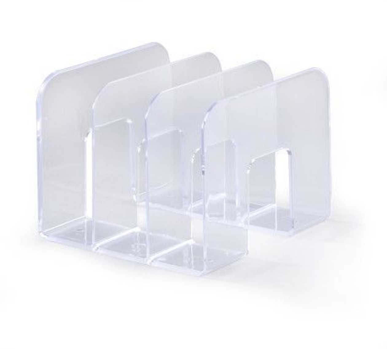 Bookcase/catalogue Holder Trend, 3-part Transparent. 215x210x165 mm Durable