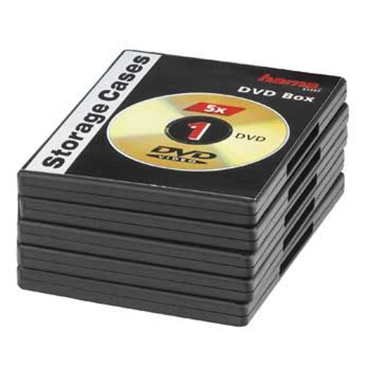 Dvd Box for One, Black, Pack (5 Dvd Boxes Per Pack)