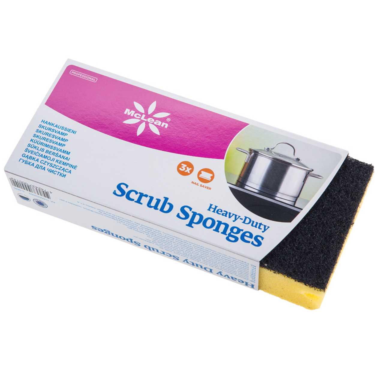 Scrubbing Sponge Mclean Scrub Expert (extra Strong) 9.5x7x4.5 cm 3 pcs./p kg.