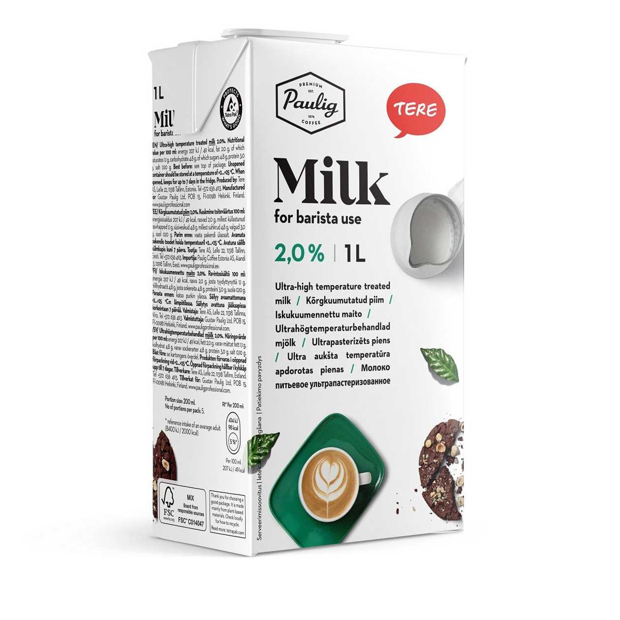 Milk Paulig Barista/uht 2.0% 1l