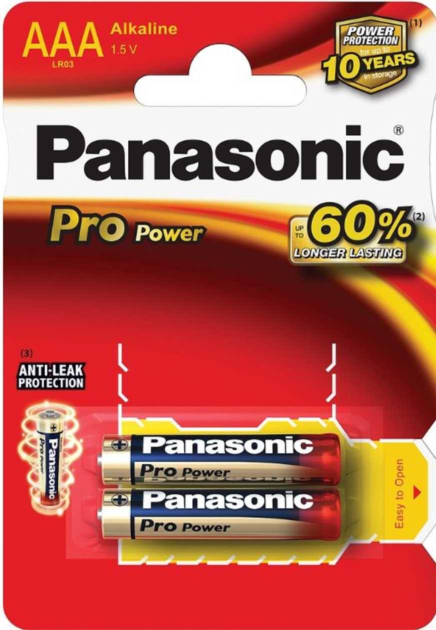 Batteries Panasonic Pro Power gold Aaa Lr03, Alkaline (alkaline), 2 Batteries, For Devices With Higher Current Consumption