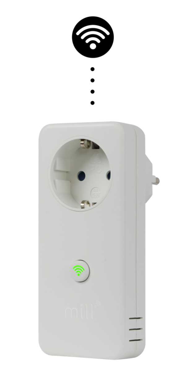 Wifi Wall Socket for Heaters Mill Socket with Millheat App, White (White), Max 2300W