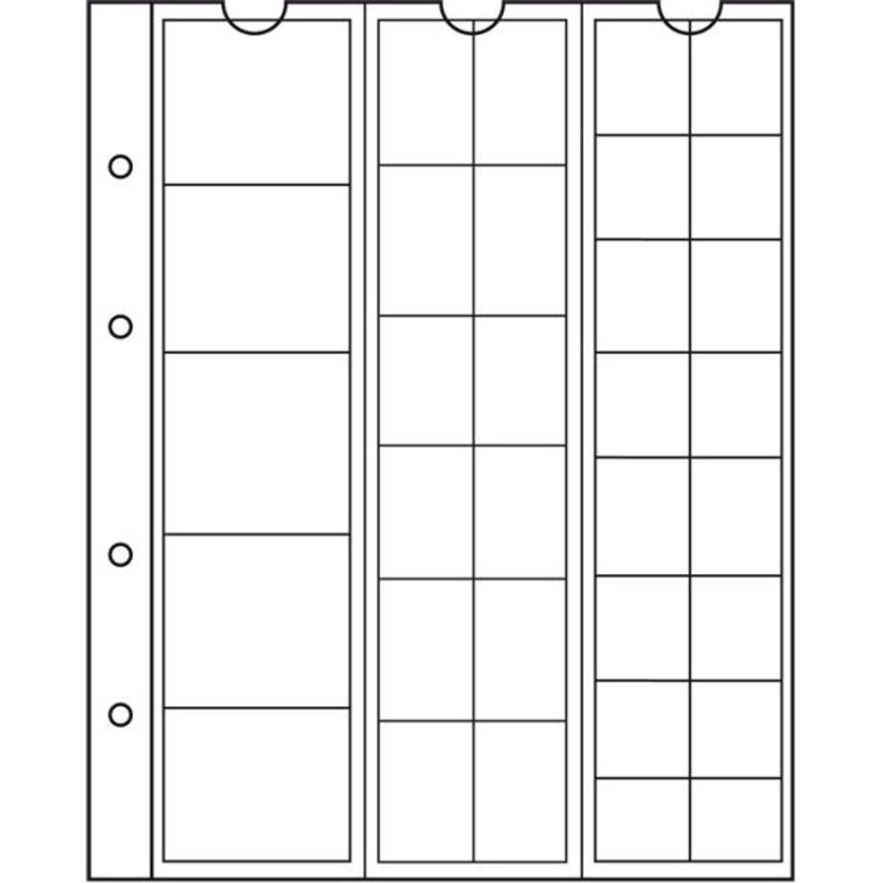 Tab For Coins 5x D34,12x D25,16x D17 mm Numis Mix 323010, 5 Sheets In A Pack, White Bac kground, Leuchtturm