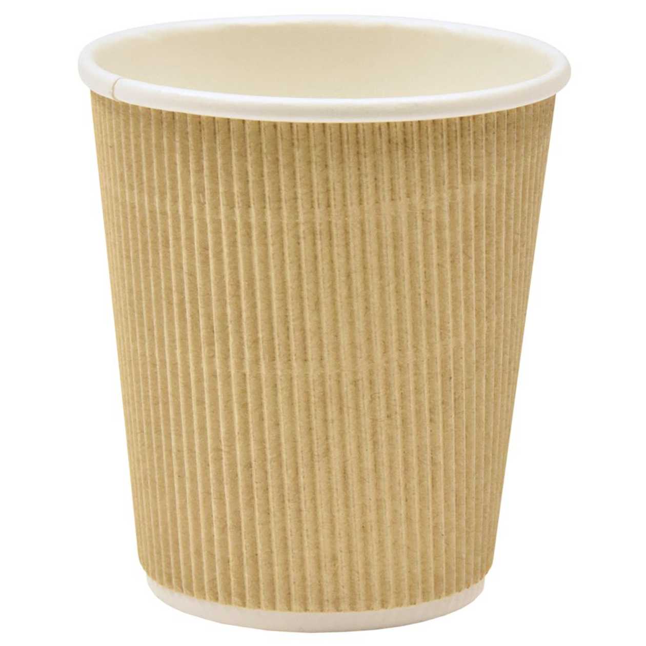 Brown Embossed Cardboard Coffee Cup 250 ml, 25 pcs./p kg.