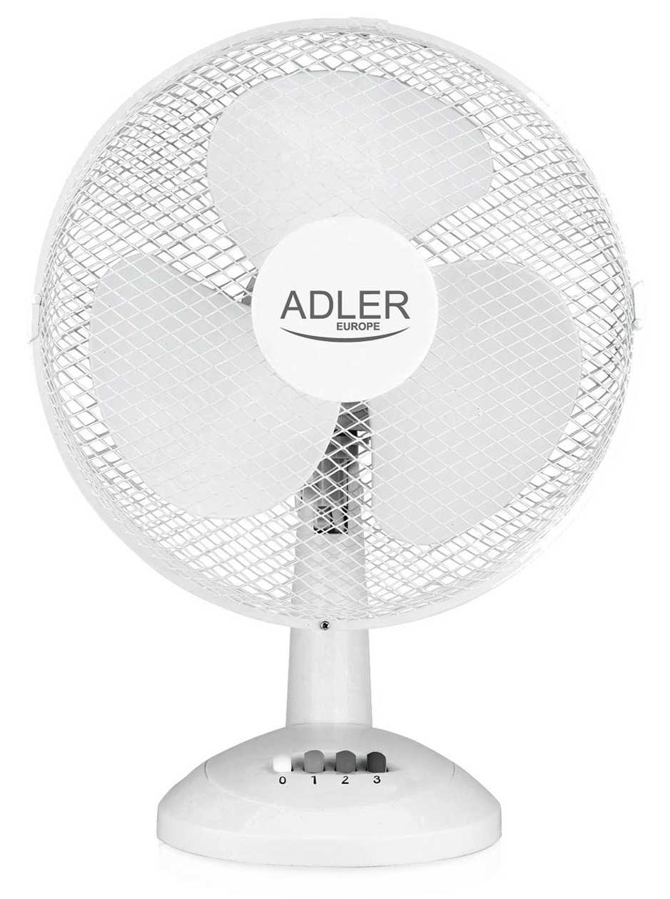 Desk Fan 30 cm Ad7303 - 3 Speeds, 70w, Tiltable 26 Degrees, Horizontally Rotating, White, Air Volume 30 m3/min