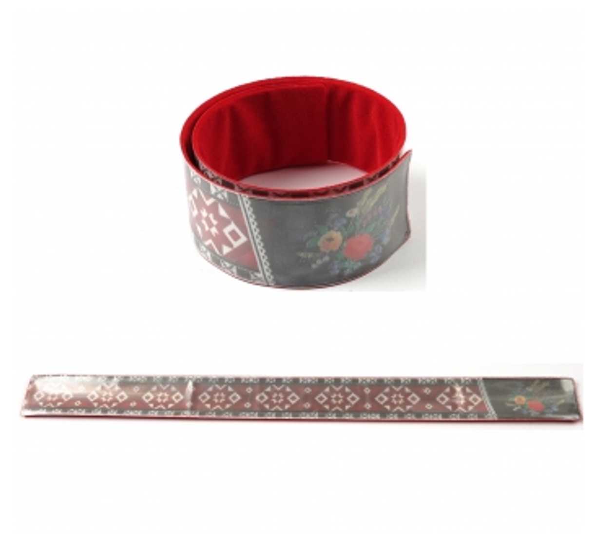 Wrist Reflector Slap Wrap with National Pattern Red