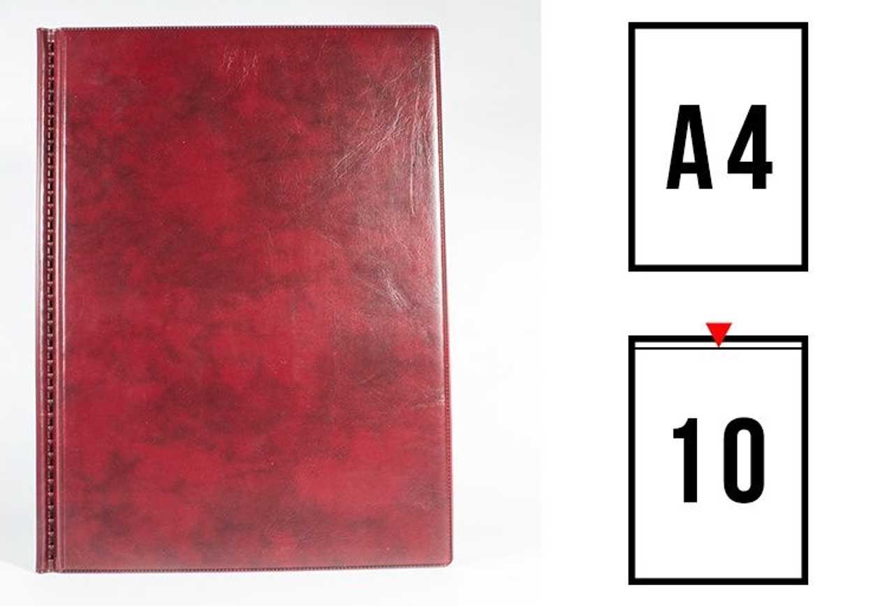 Menu Covers A4 10-pocket Bordeaux Prolexplast
