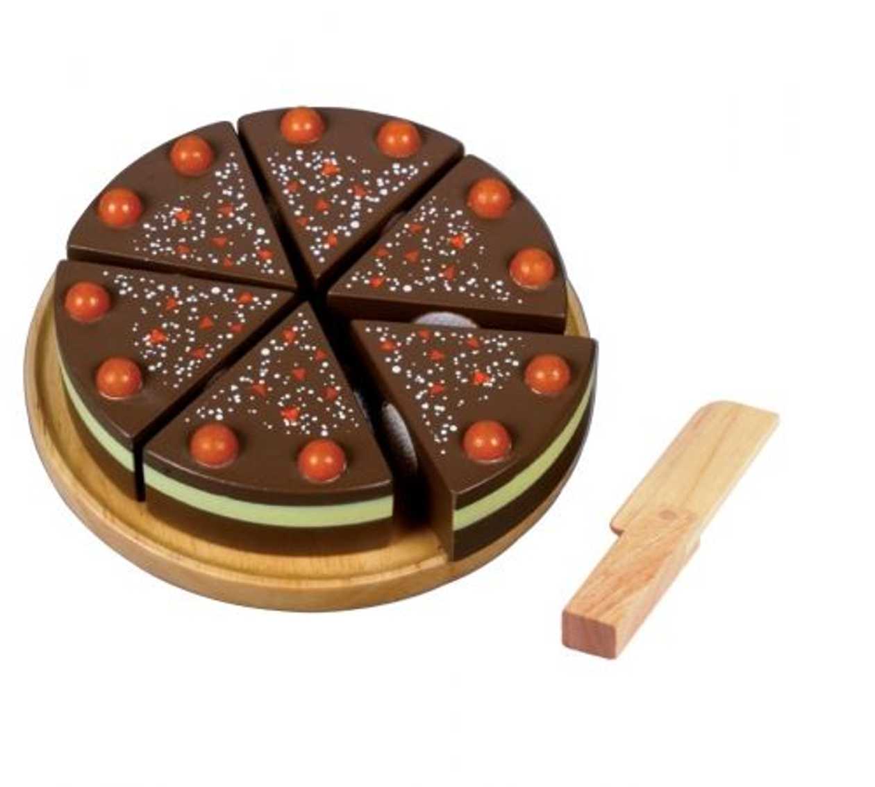 Chocolate Cake Toy, Wooden, D 13, 5 cm, 2+