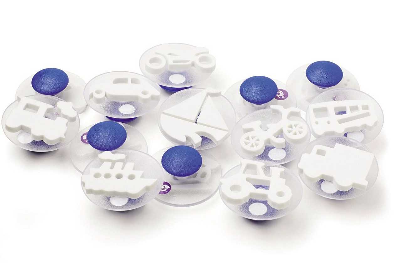 Set Of Templates Vehicles, D 7, 5 cm, 14 Different Ones