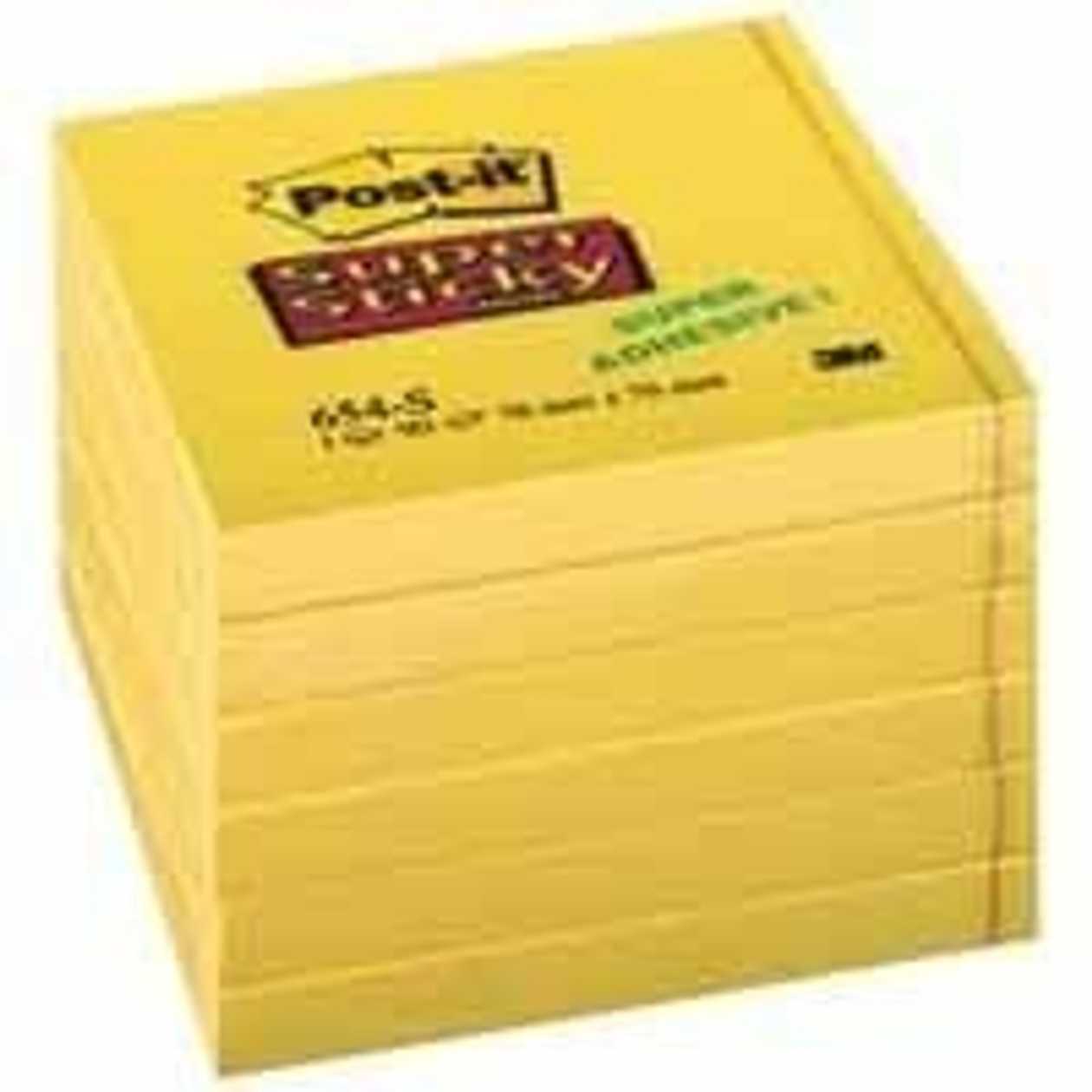 Note Paper Self-Adhesive Post-It 654 Ss Supers, Yellow, 76x76 mm (pack of 6x90 l.)