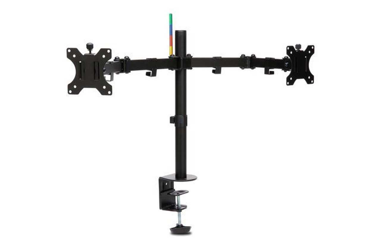 Monitor Desk Mount Kensington K55409Ww Black/Black Dual Monitor Arm Smartfit Ergo (C-Clamp And grommet) Vesa75/100 Up To 32" 8 Kg