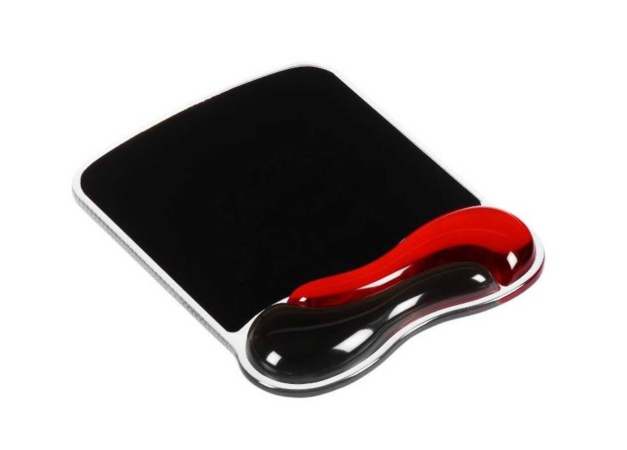 Mouse Pad with Wrist Rest Kensington Duo gel Mouse Pad Wave Red/Smoke 337 mm X 238 mm - Red/Smoke