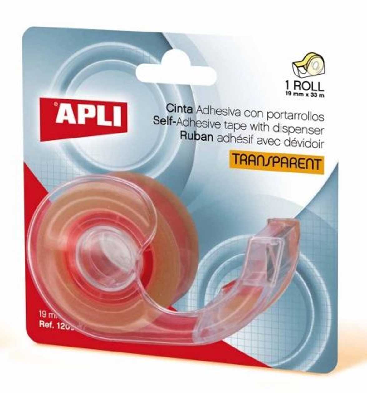 Adhesive Tape office 19 mmx33 m, Transparent, Appli, with Holder