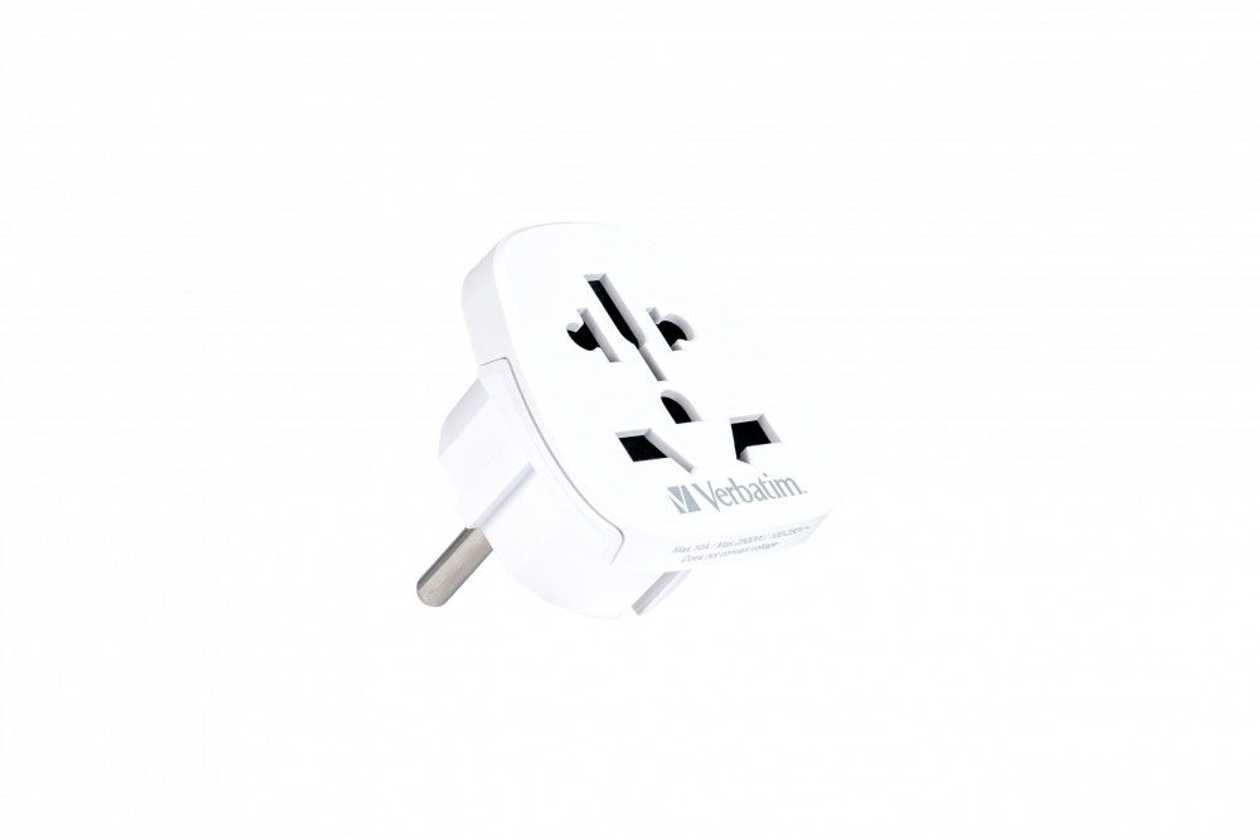 Universal Travel Adapter Verbatim World To Europe Travel Eu-Adapter Plug Wteu-01 (Grounded European Plug)