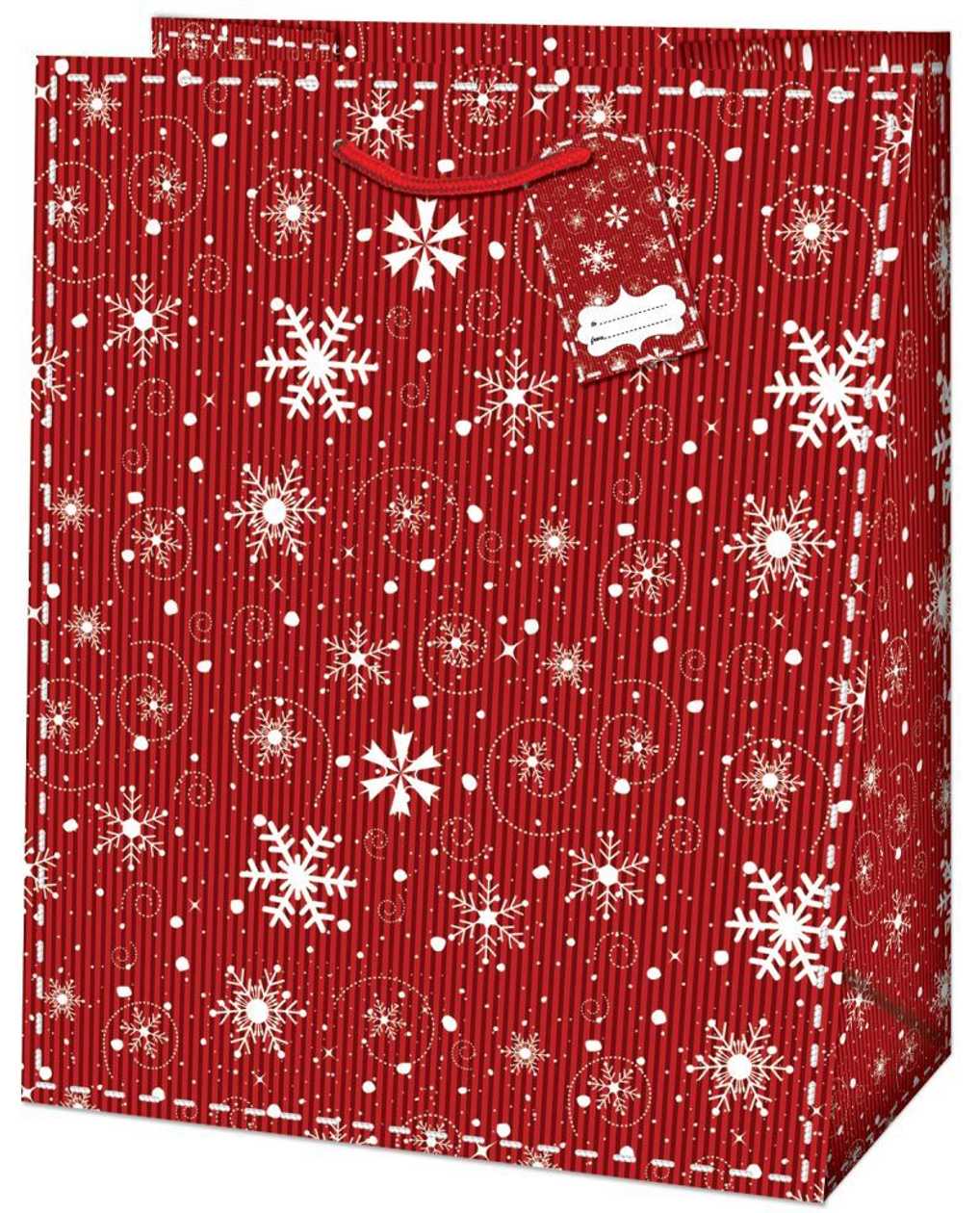 Gift Bag 26.7x13.7x33 cm Snowfall/funny Penguin/winter Wonderland/bear Christmas/winter Stripes 30x13.7x30 cm