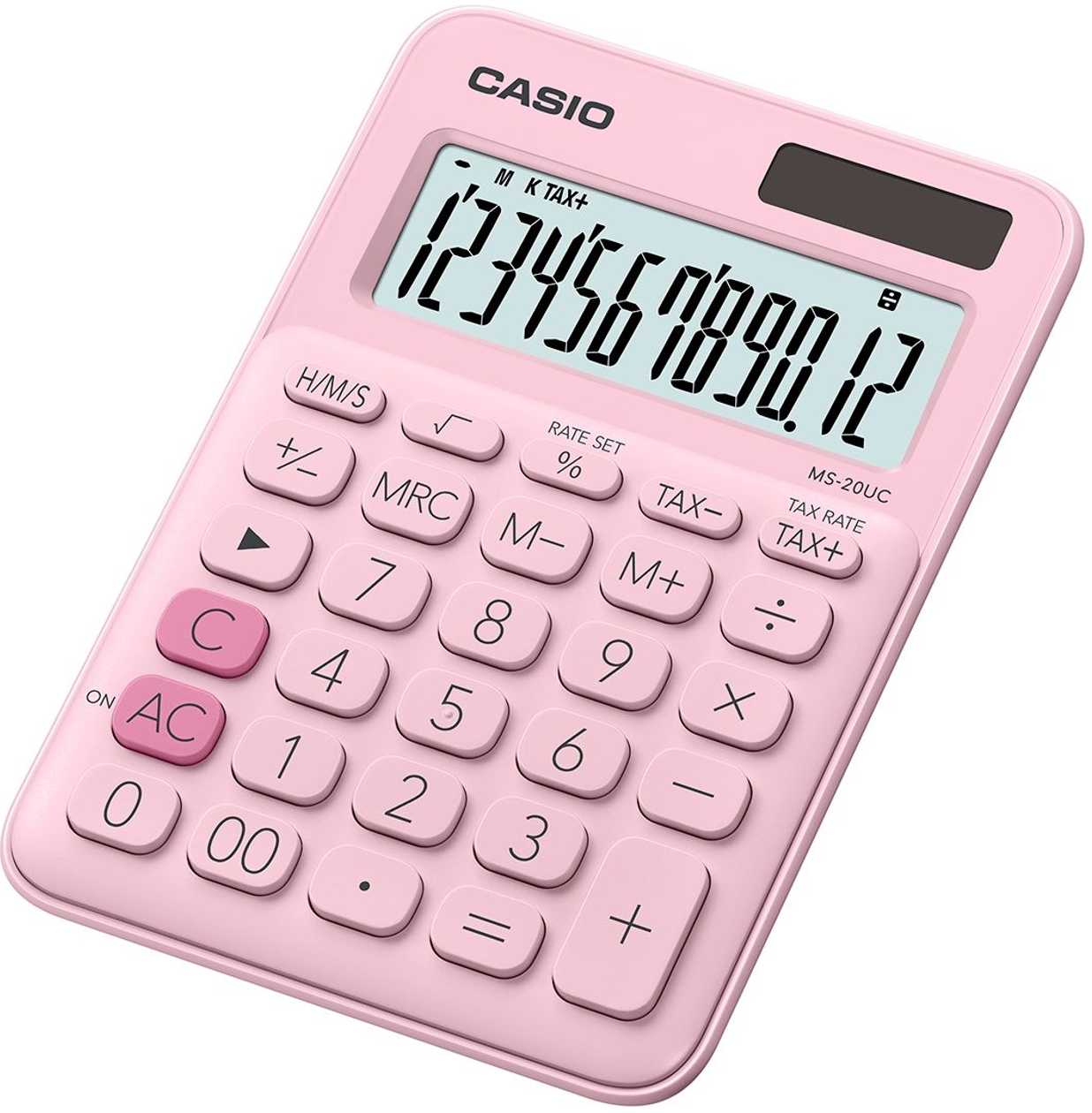 Desktop Calculator Casio Ms-20Uc-Pink - 12 Positions, Standard And Solar Battery, 110 g, 23X106X150 mm, Casio Logic Logic