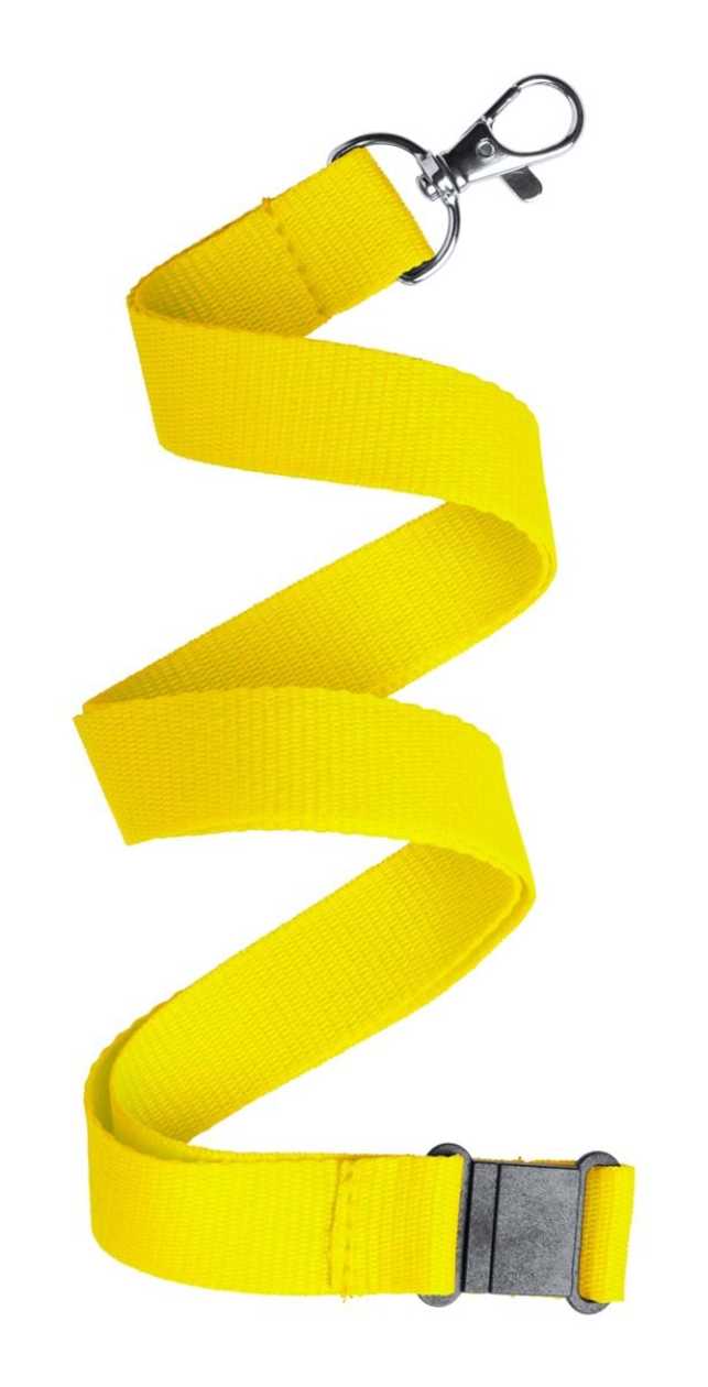 Lanyard Kappin 20X500 mm with Carabiner And Safety Catch, Yellow