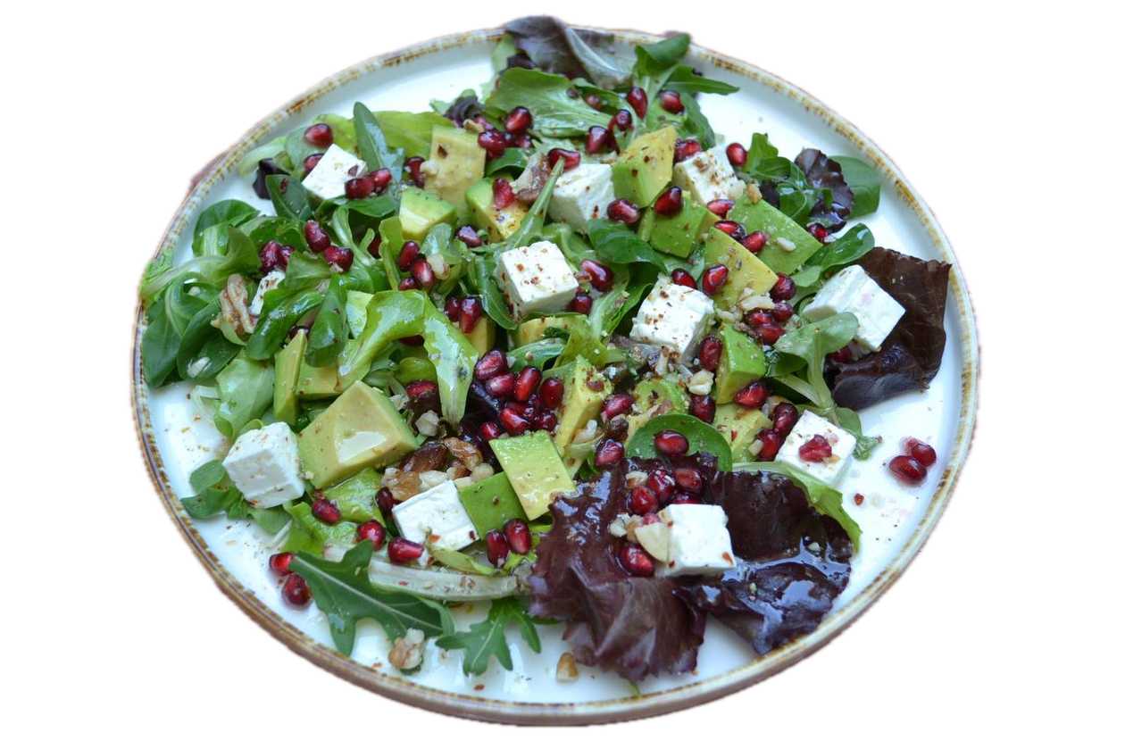Salad with avocado and feta