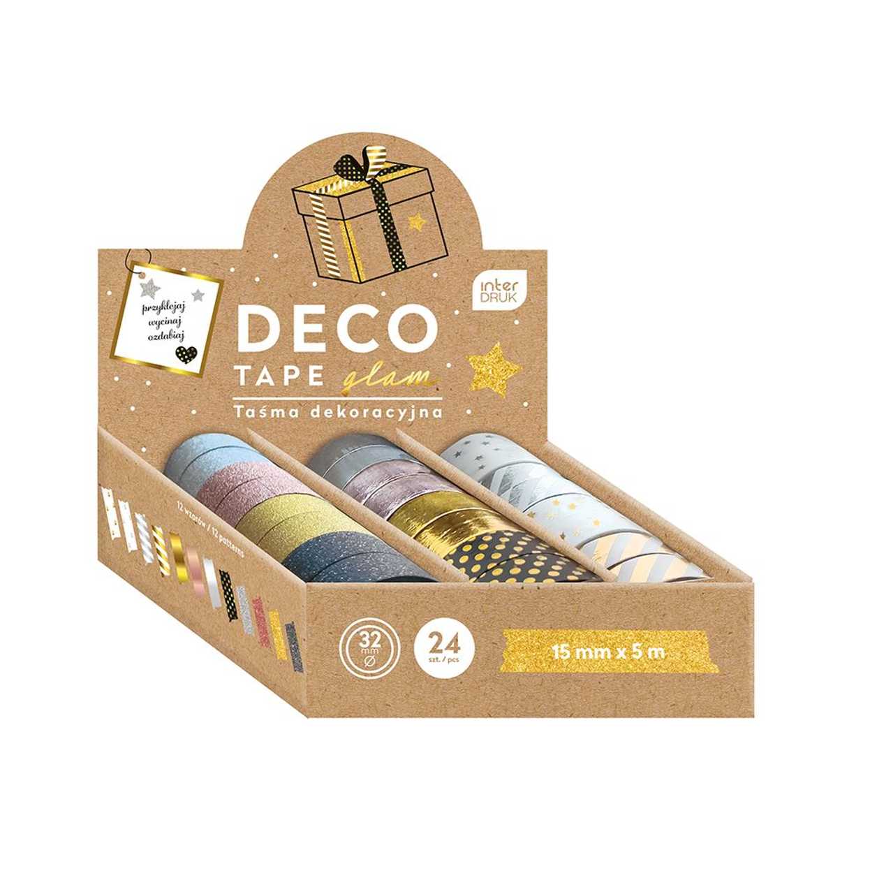 Paper Tape for Decorating glam 15 mmx5M, Assort Interdruk