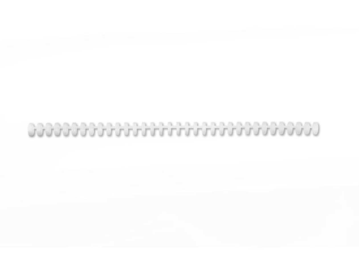 Binding Spiral Plastic 3:1, 8 mm, White, Ibiclick/clickbind, Suitable For Clickman Devices (1 Pc - 50 Pcs In Pack)