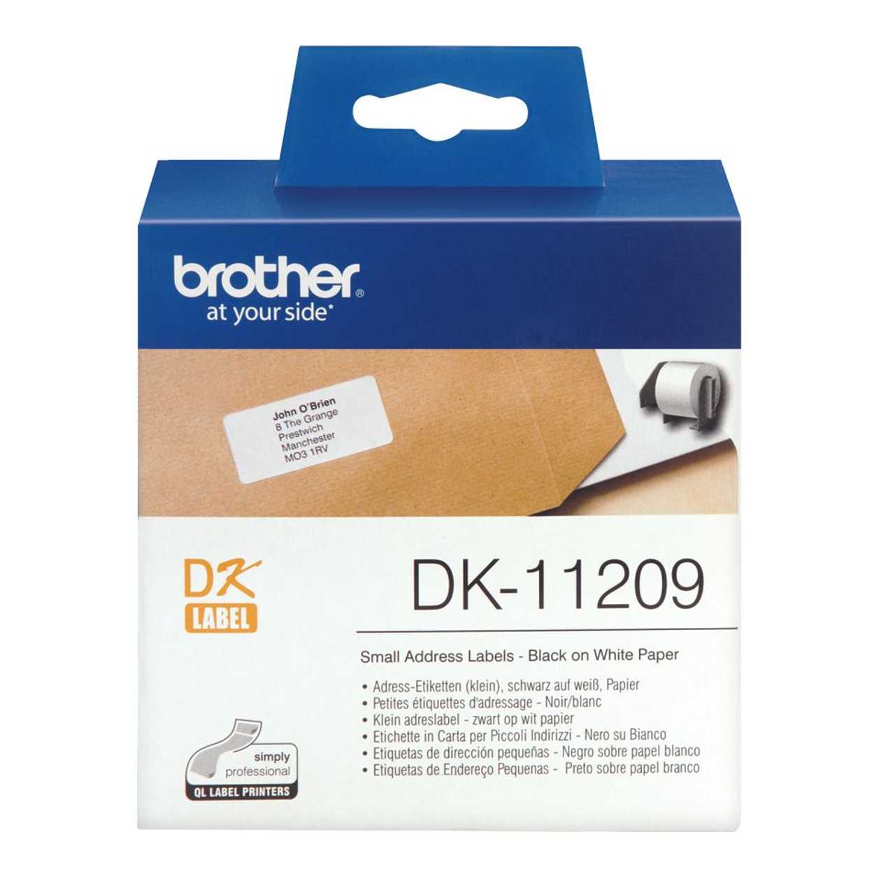 Adhesive Tape Brother Dk11209, Small Address Stickers 29x62mm, 800 Stickers