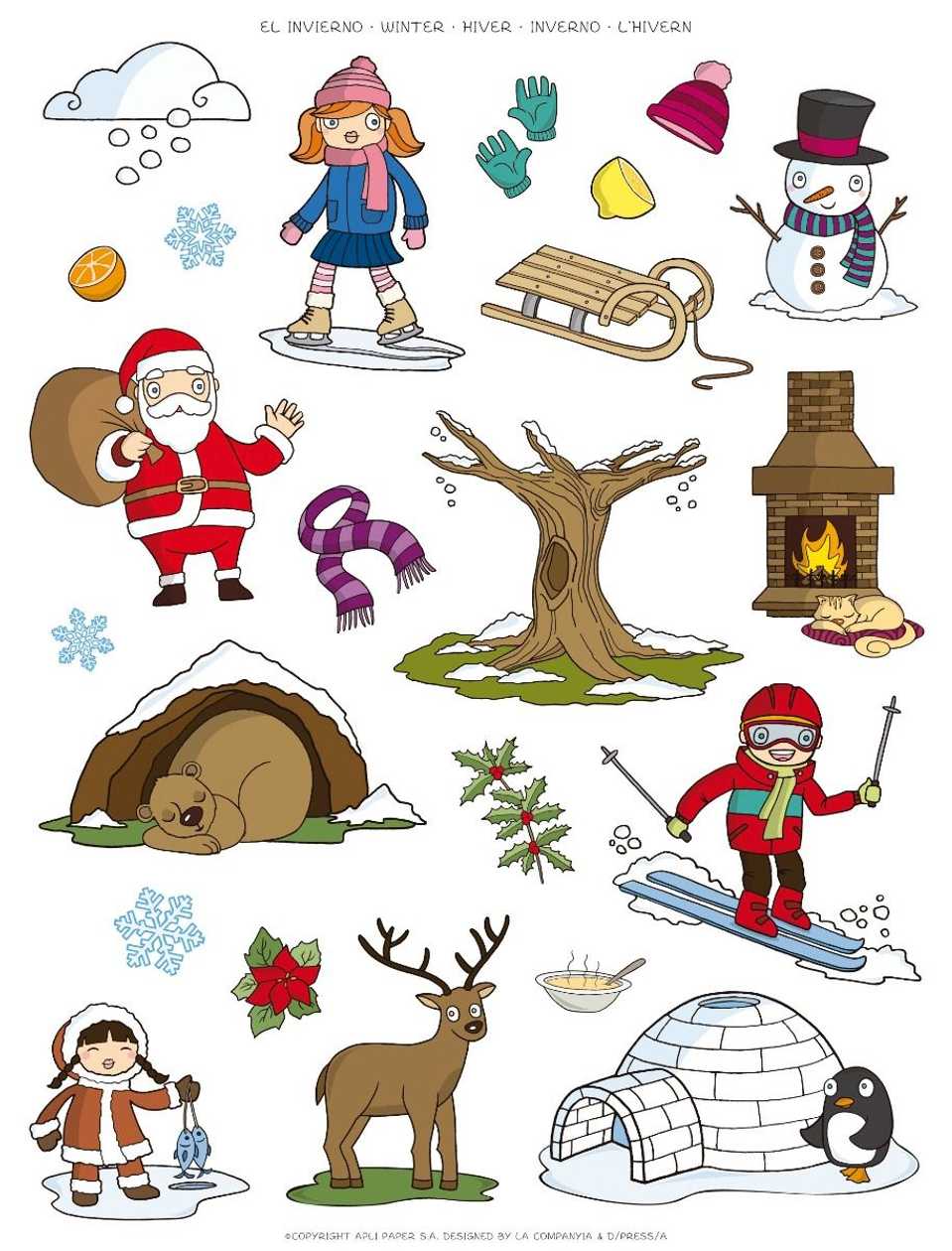 Educational Stickers Winter, Removable, 276 Pcs, Apli
