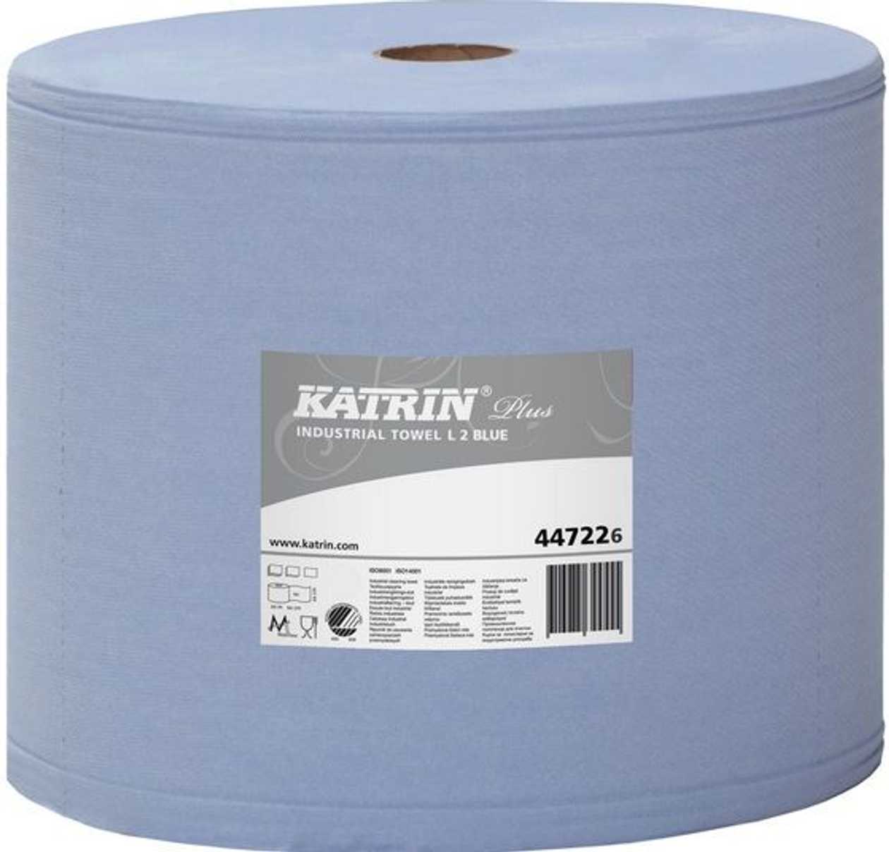 Rolled Hand Towel Katrin Plus L2 2-layer, Blue, 350 m/roll