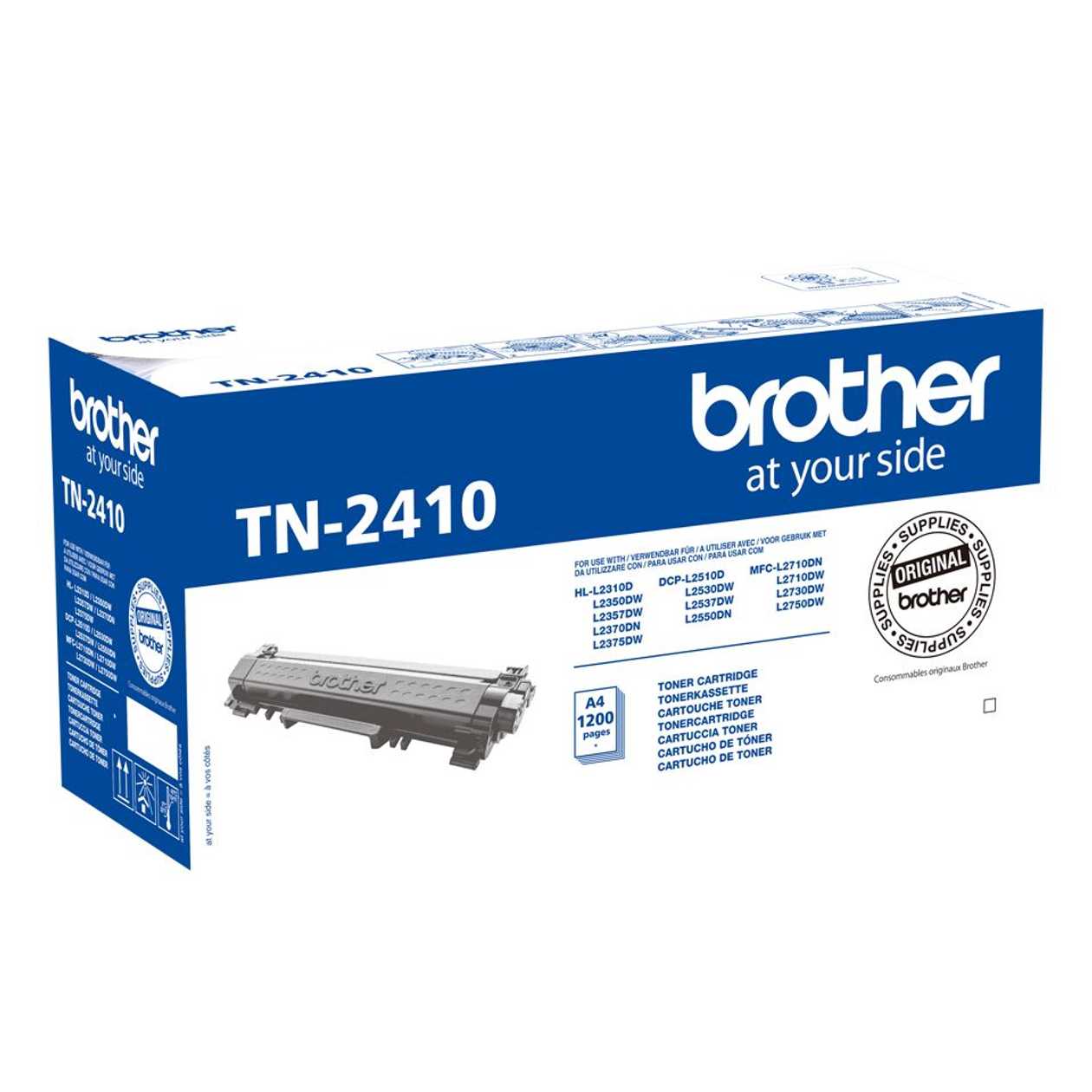 Toner Brother Tn 2410 Black 1200 Lk@5% Dcp-l2510dw, L2530dw, L2550dw, Hl-l2310d, L2350dw, L2370dn, L2375dw, Mfc-l2710dw, L2730dw, L2750dw