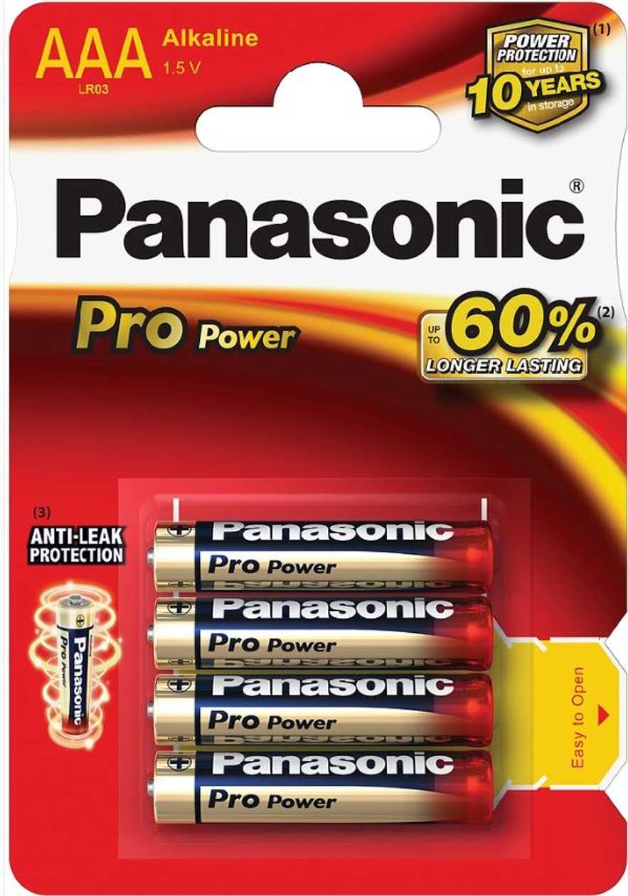 Batteries Panasonic Pro Power gold Aaa Lr03ppg/4b 4 Batteries