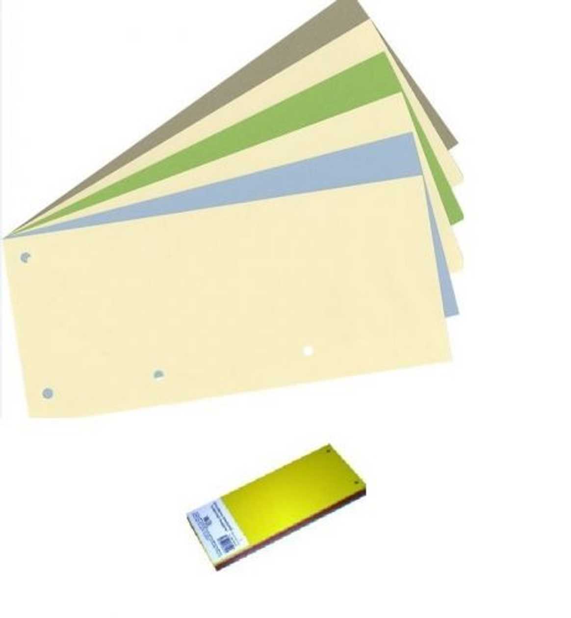 Index Sheets 110x235 mm, Cardboard, 100 pcs. In A Pack, Colored, Smlt