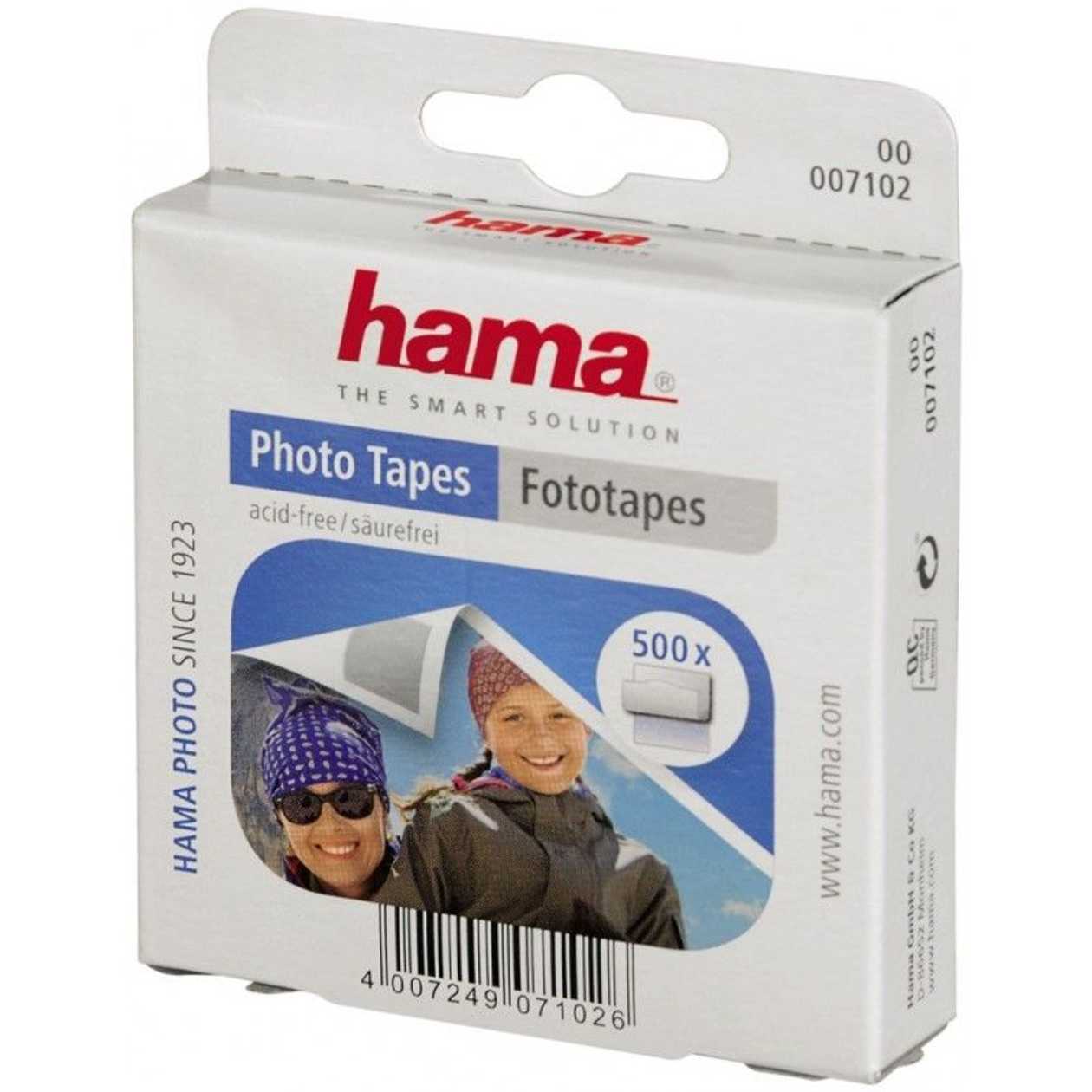 Photo Tape Hama Double-sided, Self-Adhesive, 500 pcs. Per Pack, Size 12x13 mm