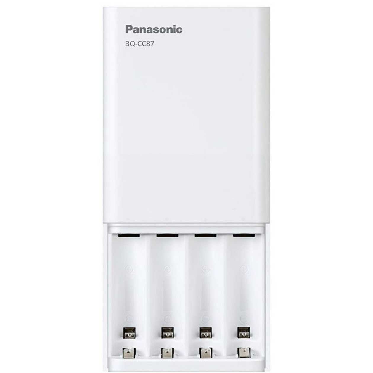 Battery Charger Panasonic Eneloop Bq-Cc87USB Smartplus USB Charging 1-4 Aa Or Aaa, Led, 1.25-6H, Battery Bank Function, Micro-USB Cable