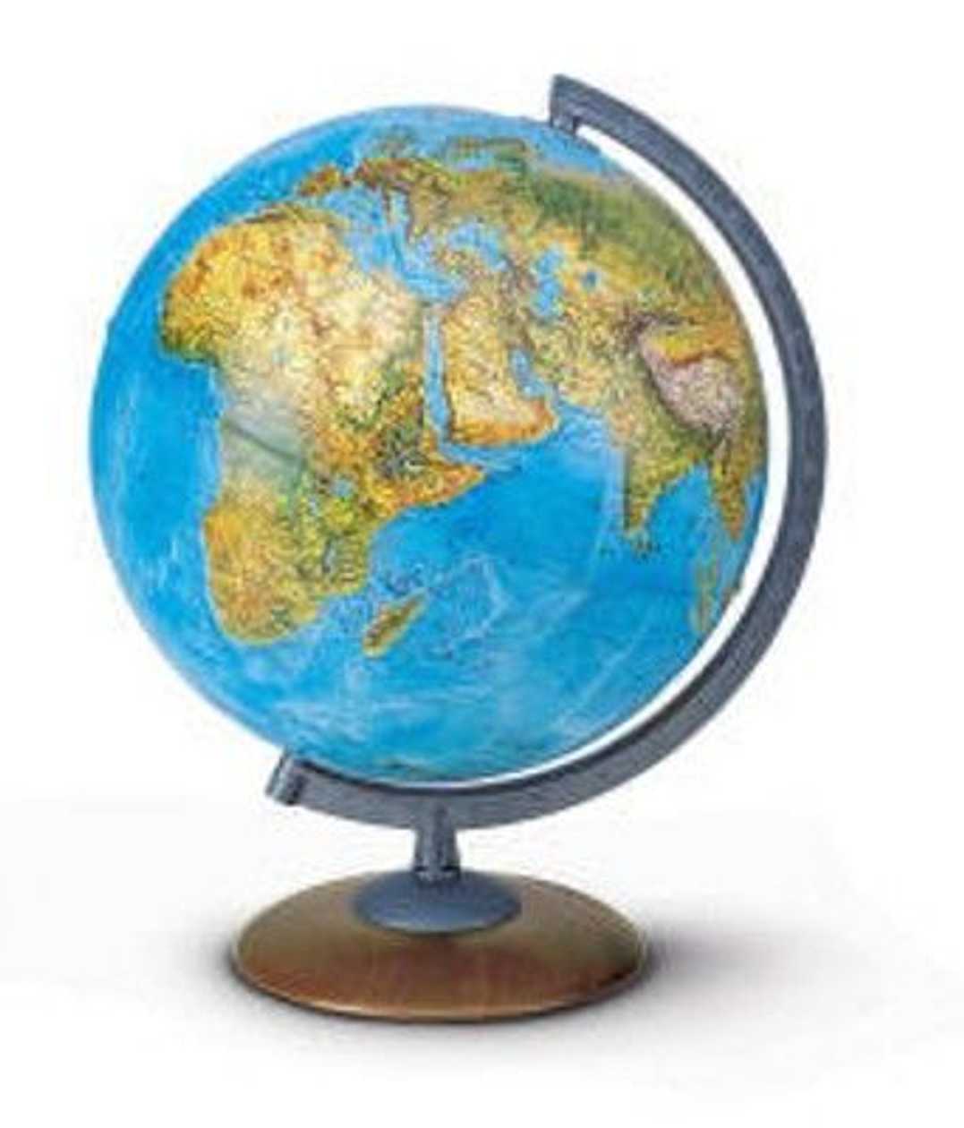 Globe 30 cm, In Estonian, On A Wooden Base