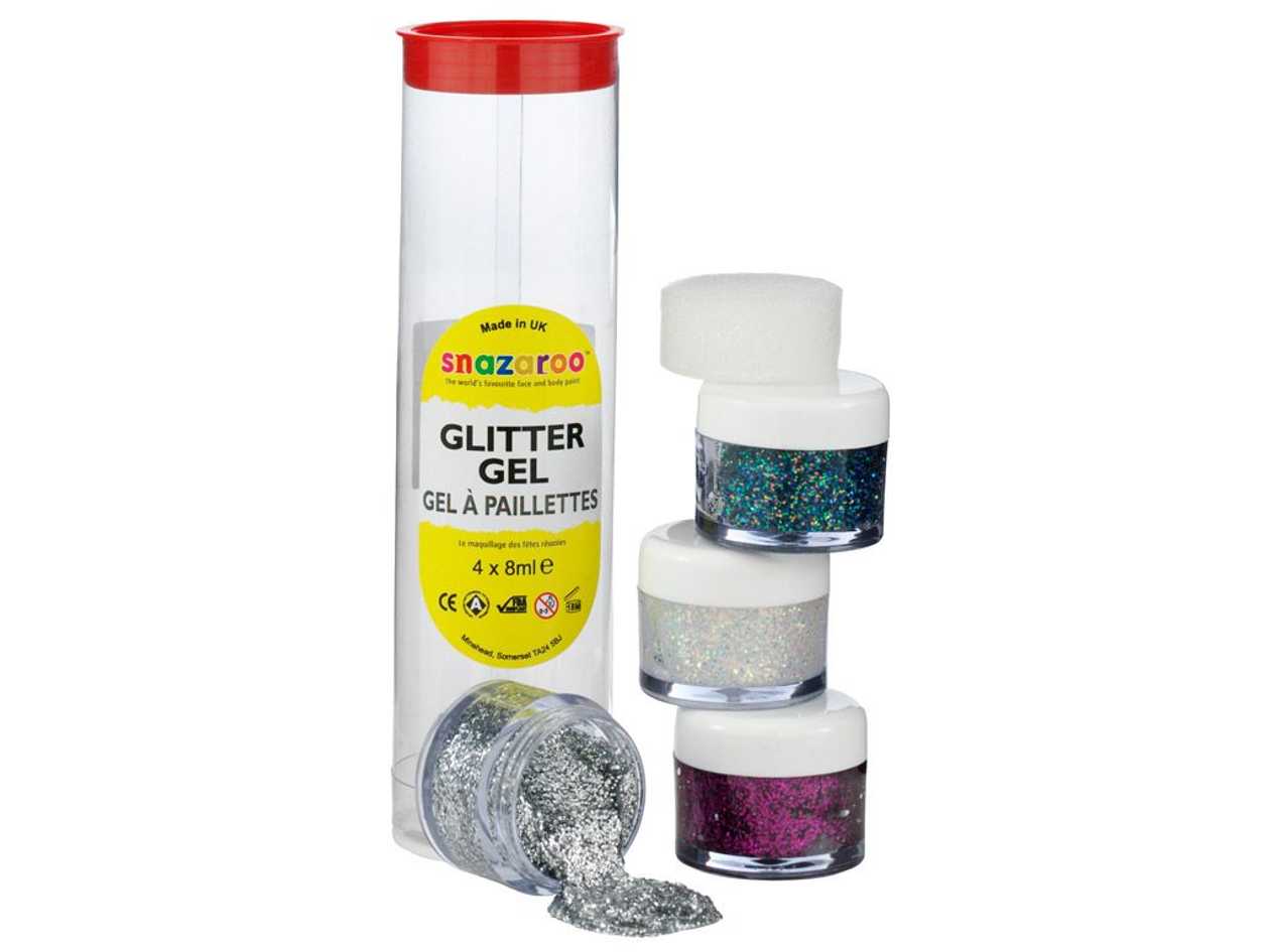 Sparkling Face Paint 4x8 ml a (colored, Gold, Pink, Silver)