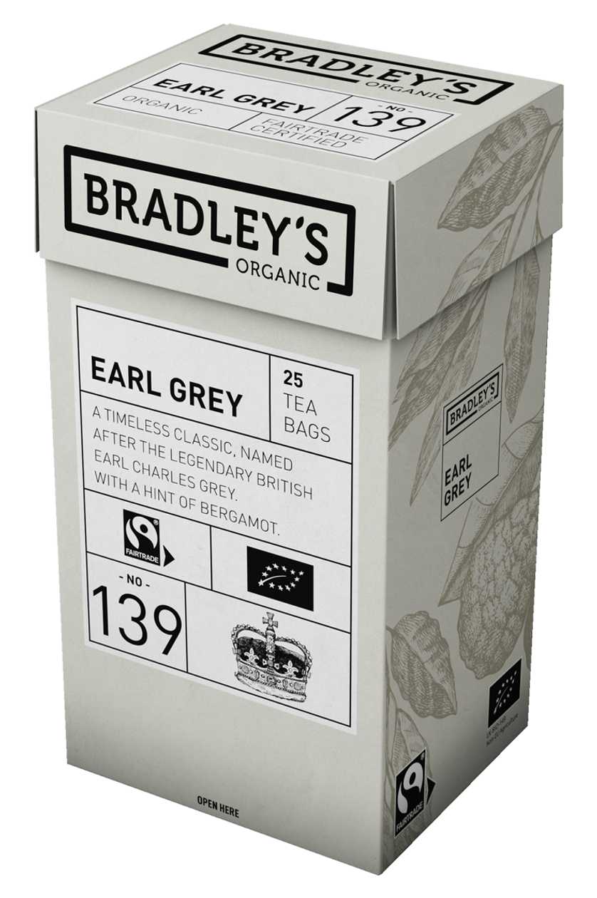 Black Tea Bradley's Organic Earl gray 2 g* 25 pcs./p kg.