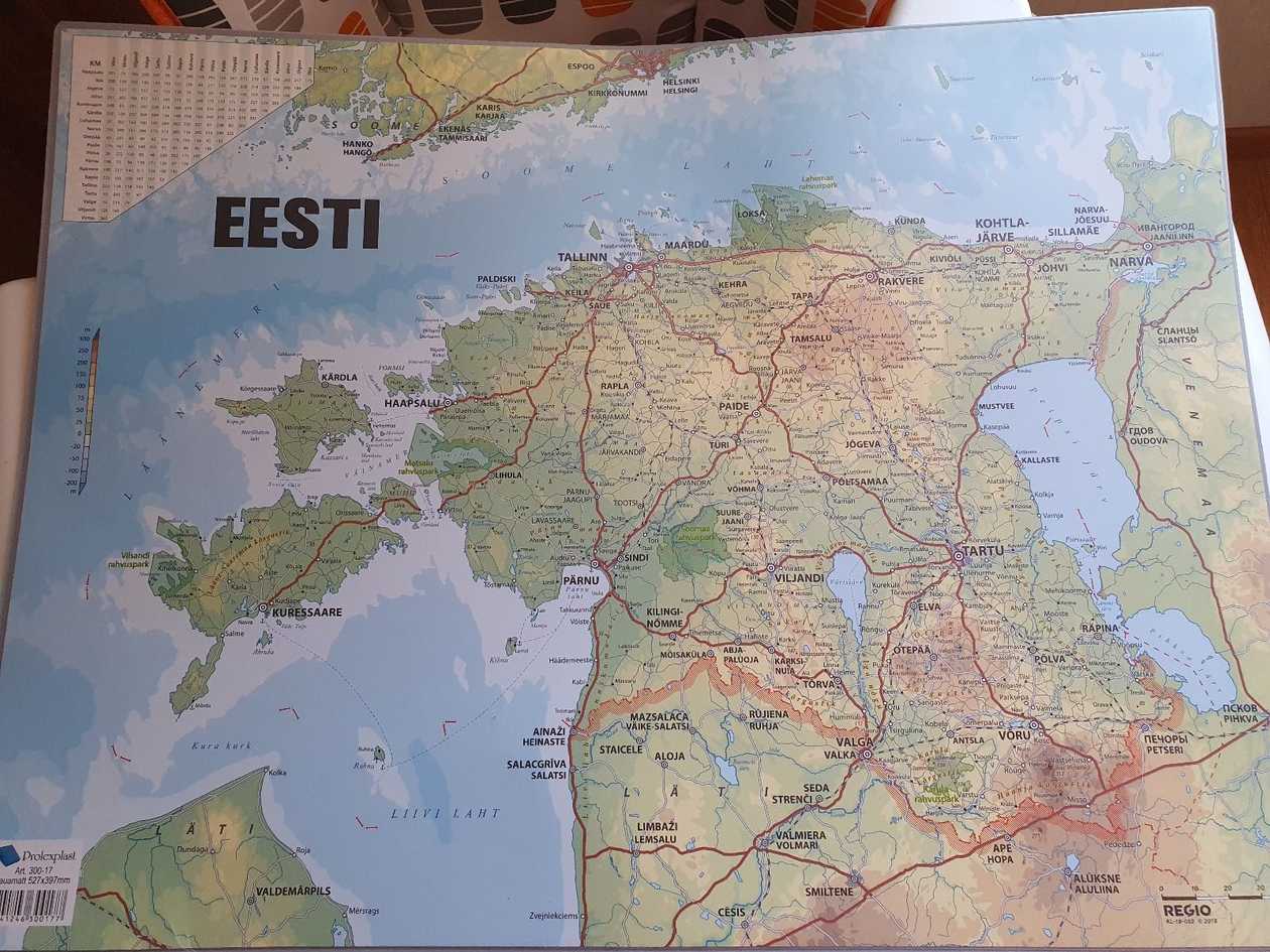 Table Mat 530x400 Estonian Map Prolexplast
