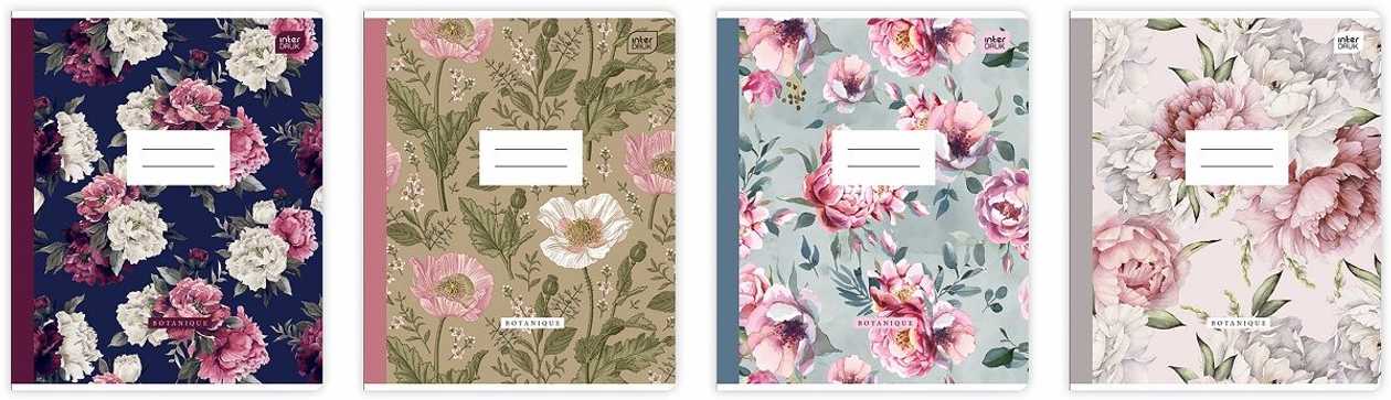 Folder 165x208 96 Sheets, 5x5 Square, Botanique Assortment Interdruk