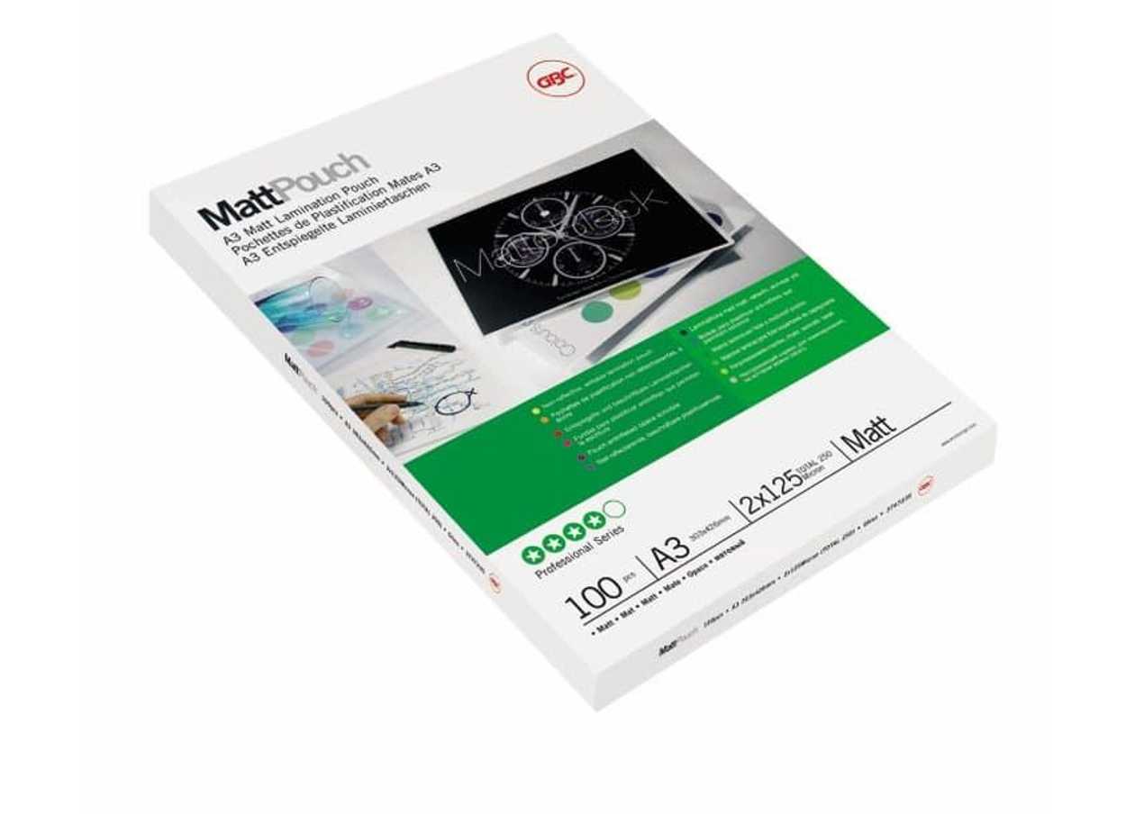 Laminating Film A3 125Mic Matt, gbc Matt Laminating Pouches, 100 A3 Film Per Pack