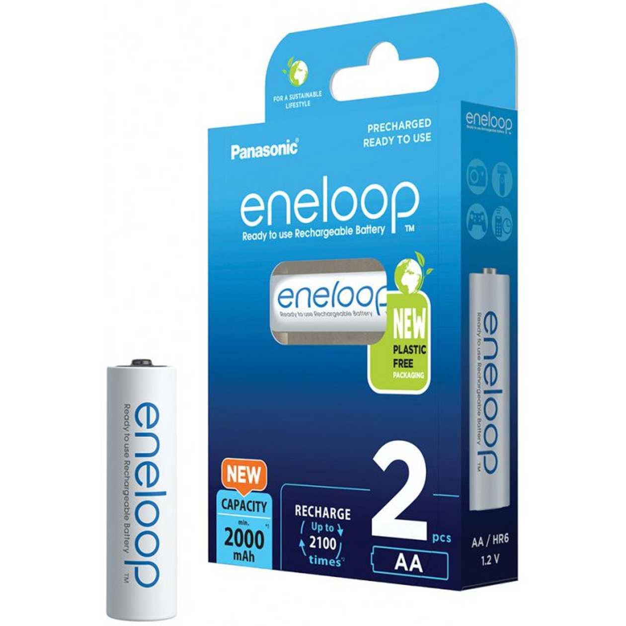 Battery Panasonic Eneloop Aa 2000Mah 2 Battery Packs